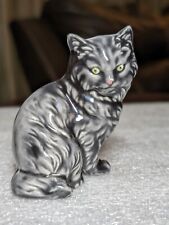 Vintage Gray Persian Sitting Kitty Cat Figurine 1982 picture