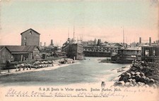 Graham Morton Steamer Benton Harbor MI Michigan Harbor Locks Vtg Postcard 28A picture