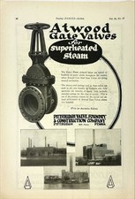Pittsburgh Valve, Foundry & Construct Atwood Gate Valves 1923 Vintage Print Ad picture