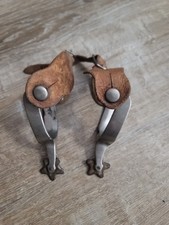 Vintage Western Cowboy Spurs Leather Straps Rowels picture
