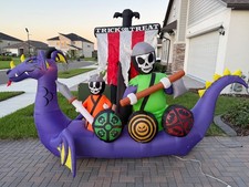 RARE ANIMATED Gemmy 12’ huge VIKING SHIP HALLOWEEN INFLATABLE AMAZING picture