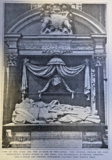 1908 Famous Women Buried in Westminster Abbey illustrated picture