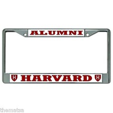 HARVARD ALUMNI METAL CAR CHROME LICENSE PLATE FRAME  MADE IN USA picture