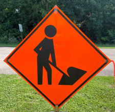 Men Working Vinyl Sign, Construction Sign, Road Work Sign,TrafFix Sign 36