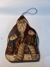 David’s David Harden Folk Art Primitive Santa Snowmen Tree Hanger Signed picture