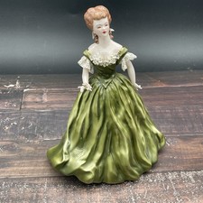 Florence Ceramics Pasadena Deborah Lady Figurine 10” Green Gown With Lace picture