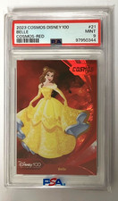2023 Kakawow Cosmos Disney 100 Red Refractor Princess Belle Card /75 Mint PSA 9 picture