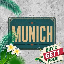 Vintage Munich Germany Travel City Tin Sign Distressed Retro Metal Plaque picture