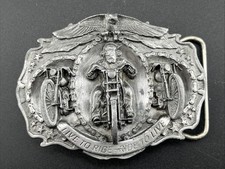 Vintage 1987 Bergamot Harley Davidson Belt Buckle Live To Ride Ride To Live V-45 picture