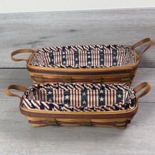 Vintage 1993 Longaberger All-American Liberty Large Bread Baskets Set Patriotic picture