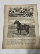 Vtg 1886 October Breeders Gazette Shire Horse Steer Pigs Cow Bull Advertisements picture