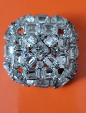 Vintage Weiss Clear Rhinestone Brooch picture