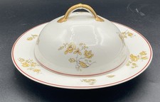 Antique Old Abbey Limoges Butter Pat Chinoiserie Pagoda Roses Gold 1908-1913 picture