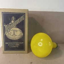 Vintage 1940’s / 50’s yellow 75 watt with sleeve light bulb Works Studio Light picture