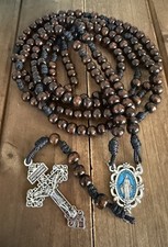 20 Decade Catholic Rosary- Wooden beads Rosary - Pardon Crucifix - Handmade picture