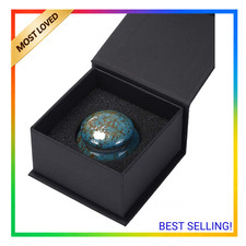 Small Ceramic Urn for Human Ashes Blue Mini Keepsake Memorial Container 1.2 picture