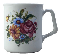 (4A) Vintage Reutter Porzellan Germany Hand-Painted Floral Bouquet Porcelain Mug picture
