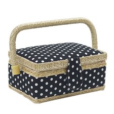 D&D Sewing Basket with Sewing Kit Accessories, Small Sewing Box for Kids, Black picture