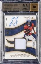 2020 IMMACULATE COLLECTION JERSEY AUTO /99 RC #113 JERRY JEUDY BGS 9.5 picture