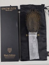 Snow Fox Skincare Gua Sha Hair Brush - Black Edition Gold Plated OPEN BOX picture