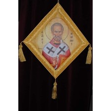 Orthodox Epigonation Kneepad of SAINT NICHOLA with Beautiful Embroidery Vestment picture