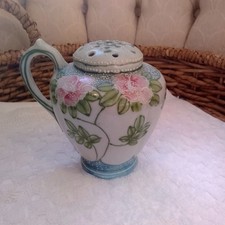 Vtg Hand-Painted Moriage Nippon Muffineer/Sugar Shaker W/ Maple Leaf Mark & Cork picture