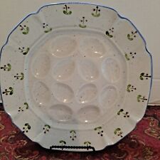 Vintage Design Craft #402 Round Ceramic Speckled Floral Deviled Egg Plate picture