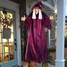 Life Size Halloween Witch Animatronic Talking Screaming Glowing Decor picture