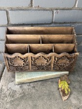 Vintage MCM Lerner Faux Wood Letter Holder office mail organizer picture