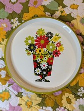 Vintage Flower Power Melamine Tray 1970s 70s VTG Groovy Retro MCM 60s Mod Decor picture
