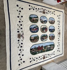 Vintage L,L, Bean King Cotton Applique Quilt ;