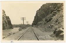 c1930 RPPC Santa Fe Ry Victor Narrows Victorville CA Railroad Mojave River Postc picture