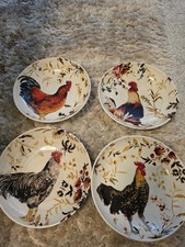 Williams Sonoma Rooster Francais Plates Set of 4 10 in Marc Lacaze 2008 Italy picture