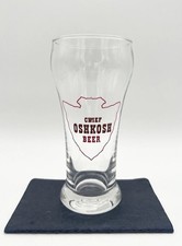Vintage Chief Oshkosh Beer Glass Arrowhead Logo Wisconsin Brewery picture