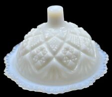 Vintage Westmoreland Milk Glass Butter Dish Thumbelina Moon Glow Edges 3.5” picture