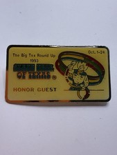 Vintage State Fair Of Texas 1993 Honor Guest Pin Big Tex Round Up Collectible  picture