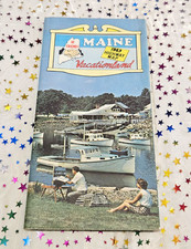 Vintage 1965 Maine Highway Map Vacationland Travel Brochure Pamphlet Tourism picture