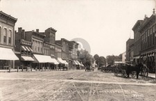 Street View Exchange Place Looking East, Manchester MI 1916 RPPC Postcard COPY picture