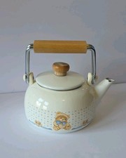 Vintage Rare Tienshan Country Bear Theodore Tea Kettle With Wooden Handle READ picture