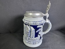 Handmade Lidded German Beer Stein HB Handarbeit Oktoberfest Horse Carriage picture