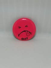 AUTHENTIC Funny Vintage Sh*t Sad Face Pinback Circa 1970's Old School picture