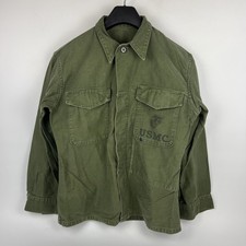 Vintage USMC P56 Utility Shirt Vietnam Era Marine Corps OD Green picture