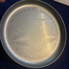 5” Navy Day 1946 ashtray naval Air Station Alameda California tip tray  Guardian picture