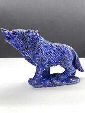 1pc Natural lapis lazuli Quartz Carved wolf Crystal Reiki Healing Decor gift picture