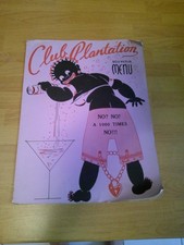 CLUB PLANTATION VINTAGE MENU DELMAR ST. LOUIS MO. MISSOURI GANGSTER JAZZ R&B ART picture