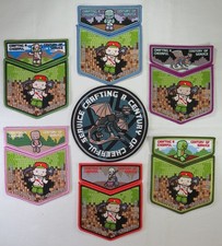 Minecraft Scout Themed OA Flap Patch Complete 7-Piece Set Cheerful Service Spoof picture