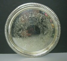 Silverplate Round Butler Serving Tray Platter 12
