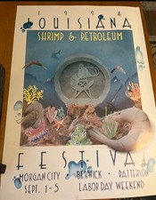 1994 Shrimp and Petroleum Festival Poster Vintage picture