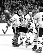 Gerry Cheevers Rick Middleton Of The Boston Bruins 1970s ICE HOCKEY OLD PHOTO picture