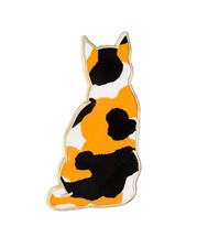 A Lovely TORTOISESHELL / CALICO  CAT Enamel Metal Pin Badge picture